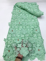 NI.AI Nouvelle Arrivée Tissu en Dentelle Brodé de Strass Floraux de Luxe pour Robes de Mariage et de Soirée Africaines Nigérianes Asoebi
