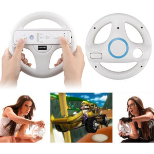 Volant pour manette Nintendo Wii, jeux de course <span class=keywords><strong>Mario</strong></span> Kart, volant de course noir et blanc en plastique, innovant et excitant - Product Image 6