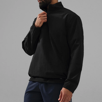 DUOLLB Blouson universitaire décontracté pour homme, à col montant, avec fermeture éclair quart de tour, en nylon 100% ultra-léger et fluide, coupe oversize