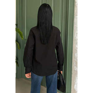 เสื้อเชิ้ตปักลายโซเบ้ ผู้ชาย ผ้าป๊อปลิน สีดำ ปักมือ 3369-08 - Product Image 6