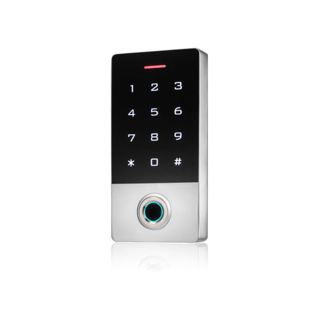 Combined Password Fingerprint Access Control Keypad for Automatic Door Entry System Metal Material Silver Bronze Color