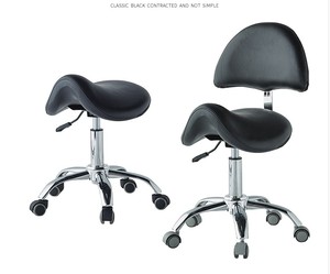 Tabouret de pédicure bleu moderne pour salon de beauté, pivotant hydrauliquement, avec roulettes, pour technicien en pédicure et manucure - Product Image 3