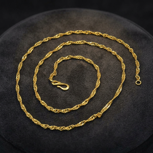 Collares de Cadena Trenzada Chapados en Oro de 14K, 18K y 24K al por Mayor, Diseño Moderno, Estilo Trenzado, Cadenas de Moda - Product Image 3
