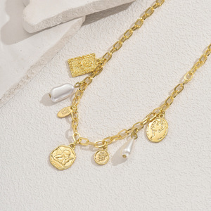 European American Style Geometric <b>Necklace</b> Zinc Alloy Pendant Design Women's Fashion Jewelry Party Wear - Product Image 2