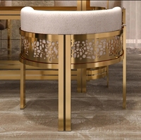 Chaise de salle à manger moderne de luxe en acier inoxydable et velours pour bureau à domicile hall d'hôtel avec panneau en MDF meubles de maison