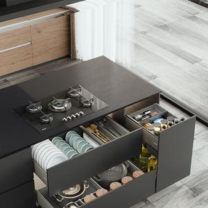 Organizador de Cajones Extraíble de Aleación de Aluminio para Cocina, Estilo Lujoso, Alta Calidad, 70 Series, Marca Goldmine - Product Image 4