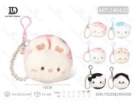 Borsa rotonda in peluche da 10 cm, giocattolo morbido a forma di cartone animato per bambini e ragazze - Product Image 1