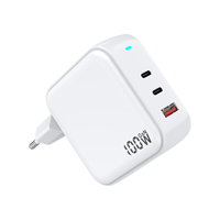 Pengisi daya USB C PD 100W, pengisi daya ponsel Mini GaN Tech 3.0 kompatibel dengan adaptor dinding usb-c pintar untuk Laptop ponsel MacBook OVP