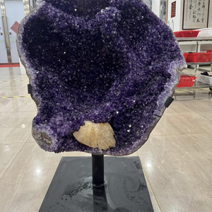 En gros roche naturelle améthyste géode spécimen minéral cristal naturel violet améthyste grande grappe géode pour la décoration de la maison - Product Image 1