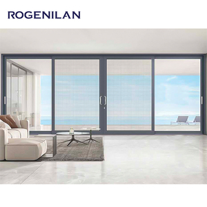 Portes coulissantes en aluminium à double vitrage avec cadre en aluminium ROGENILAN, design moderne, rail en acier inoxydable - Product Image 5