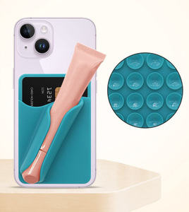 Support de téléphone en silicone à ventouse pour gloss et cartes, étui de téléphone avec porte-cartes et baume à lèvres pour la plupart des téléphones portables - Product Image 1