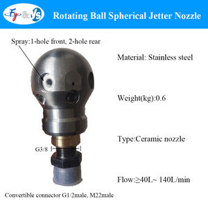 Boquilla de chorro esférica de bola giratoria de alta calidad, rosca de 3/8 ", boquilla de chorro de Warthog de acero inoxidable, desobstrucción de alcantarillado <span class=keywords><strong>para</strong></span> lavado - Product Image 2