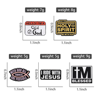 Épingles en émail 'Bonjour, je suis un enfant de Dieu' avec citations classiques de Jésus 'Que le Saint-Esprit soit avec vous', broches, badges pour sac et revers, bijoux, cadeau