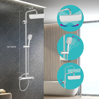Vente en gros Kit de robinets de pommeau de douche pluie pour salle de bain Ensemble de colonne de douche pluie murale en acier inoxydable chromé