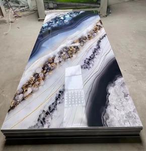 オールサイン木製代替壁パネルPVC壁パネルPVC大理石シートWPC壁パネルUV大理石シート - Product Image 1