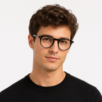 Montures de lunettes rondes unisexes TR90 ultra légères, design solide, verres PC anti-lumière bleue et étanches pour une utilisation quotidienne sur ordinateur