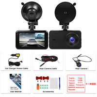 Caméra embarquée Podofo 3 pouces 4K double objectif avec enregistreur DVR, Wi-Fi, surveillance de stationnement 24h/24, enregistrement en boucle, caméra étanche OEM ODM