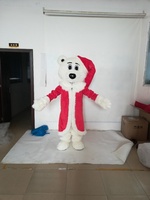 Costumes de mascotte de Noël pour adultes en peluche douce personnalisés en forme d'ours des neiges