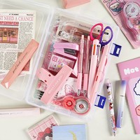 Ensemble de papeterie multicolore, fournitures de bureau pour étudiants, outils de planification, ciseaux, carnet, agrafeuse, boîte de rangement, coffret cadeau de luxe