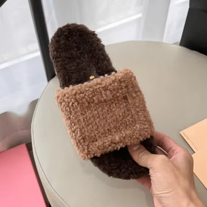 Miu 2025 Design Indoor Warm Comfortable Female Slippers Cute Cloud <b>Slides</b> Pantoufles for Women and Men with Fur for Bedroom - Product Image 5