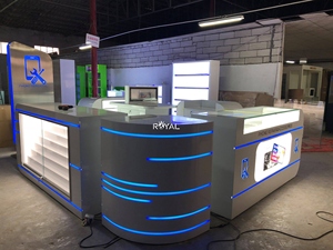 Hiện đại điện thoại di động trạm sửa chữa kính gỗ điện thoại trường hợp kiosk bán lẻ điện thoại di động Phụ Kiện hiển thị Kệ kiốt - Product Image 5