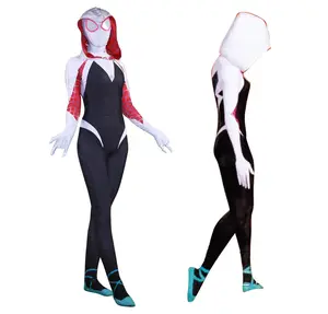 Costume da donna ragno Sexy adulto Disfraz Red Mary Jane Suit Gwen Stacy ragno veleno Costume per fumetti Con