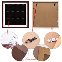 16x16 pouces Marathon Triathlon Football Gymnastique Sport 3D En Bois Pin Médaille Vitrine Shadow Box Frame Runner Photo Frame