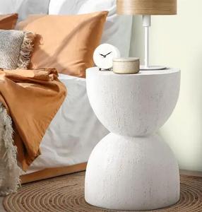 Modern <strong>White</strong> Concrete Stool Stand Coffee <strong>Side</strong> <strong>Table</strong> for Bedroom Bedside End <strong>Table</strong> for Living Room Home Furniture - Product Image 2