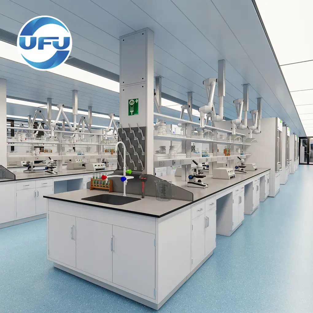 Phòng thí nghiệm trung tâm bàn làm việc với Epoxy phòng thí nghiệm bồn rửa