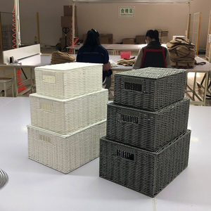 Handmade Woven Plastic Storage <b>Basket</b> 100% Natural for Home Fashion Decoration - Product Image 6