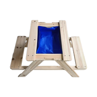 Ensemble de bancs de pique-nique en bois 3-en-1 pour enfants, table de jeu et chaise d'eau de jardin extérieur pour l'imagination et le plaisir