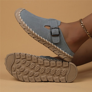 <span class=keywords><strong>Espadrilles</strong></span> à bout fermé respirantes d'été <span class=keywords><strong>vertes</strong></span>, blanches, brunes, bleues, noires, mocassins demi-chaussons décontractés, pointures 36-43 pour femmes - Product Image 2