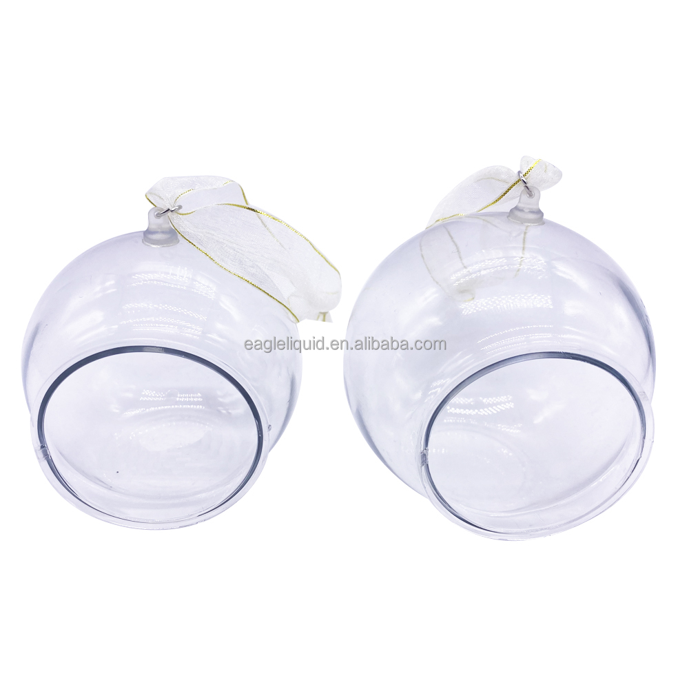 Хорошее качество 100 мм микро Ландшафтный орнамент пустой шар прозрачный ПЭТГ подвесной шар с плоским дном самодельный снежный шар