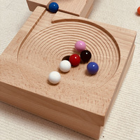 Machine à marbre en bois vente en gros éducation précoce jeu de piste d'enroulement de course de marbre jouets de course de balle colorée pour enfant