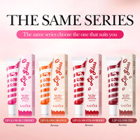 Huile à lèvres bicolore personnalisable avec logo, gloss à lèvres Myrtille, Figue, Fraise, Orange, nourrissant pour lèvres gercées et sèches, brillance intense