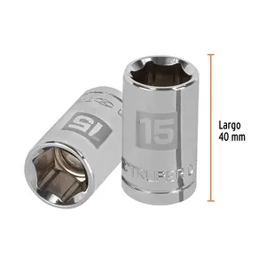 BOX 6 Douille 15 mm, 6 points, entraînement 1/2 po, TRUPER - Product Image 3