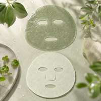 Masque facial en tissu vert Y211 en fibre végétale colorée biodégradable à la chlorophylle de velours de mûrier pour soins de la peau