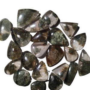 Cabujones de cuarzo de ludiolita Natural de alta calidad, pulido suave y increíble rutilo, piedras preciosas sueltas, 20-45mm, 6-10g para la fabricación de joyas - Product Image 1