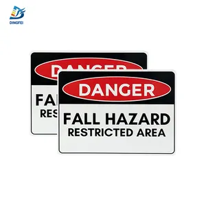 Señales de protección contra caídas de plástico negro Área <span class=keywords><strong>restringida</strong></span> Señal de peligro de advertencia Peligro de caída Señal de pozo abierto Peligro de caída Sin acceso - Product Image 1