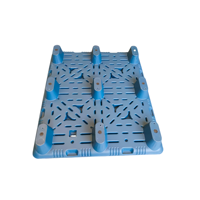 Palette en plastique HDPE robuste 1200x1000, simple face, 9 pieds, pour expédition, entrepôt et stockage, capacité 3000 kg