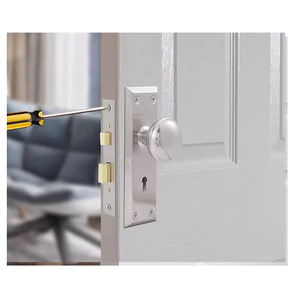 Ensemble de serrures à mortaise avec bouton en nickel satiné Bouton en laiton à mortaise parfait pour remplacer les ensembles de serrures anciennes cassées - Product Image 5