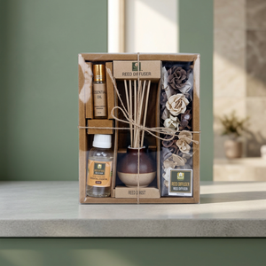 Handcrafted Wooden <b>Reed</b> <b>Diffuser</b> Set Rectangular Paraben Free Alcohol Free Long Lasting Aroma - Product Image 2