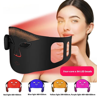 Masque facial de luminothérapie infrarouge proche à 84 LED, design personnalisé IBN, silicone de qualité alimentaire, alliage ABS, beauté photonique