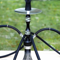Chicha arabe de taille moyenne, ensemble de chicha en alliage d'aluminium à double tuyau (kit complet) idéal pour les bars, les KTV et les boîtes de nuit
