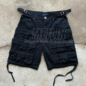 Pantalones Cortos de Mezclilla de Diseño Personalizado, Estilo Urbano, Hip Hop, con Múltiples Bolsillos, Holgados, Tipo Cargo, de Alta Calidad, de Algodón, para Hombre - Product Image 3