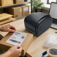 Gprinter GP1124T Printer Label Transfer Termal Bluetooth 203dpi 118mm USB Ribbon 2~6 inci/dtk Nirkabel untuk Label Ritel Perhiasan