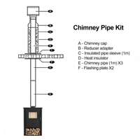 Kit de tuyaux de cheminée en acier inoxydable de 120 mm de diamètre pour poêle à bois, kit de tuyaux de fumée simple/double couche