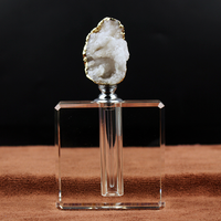 Flacon vide de parfum en cristal de luxe pour cadeau d'anniversaire de mariage, en pierre naturelle d'agate, de quartz rose et d'améthyste