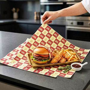 Custom Printing Eco-Friendly Recyclable Food Grade Sandwich Burger French Fries Grease Proof Wrapping <b>Paper</b> with Logo - Product Image 6