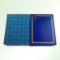 Craie de billard sans poussière bleue, 144 pièces/boîte pour pointe de queue de snooker, craie de billard professionnelle en cube de 14 mm avec boîte de 1/2 tige